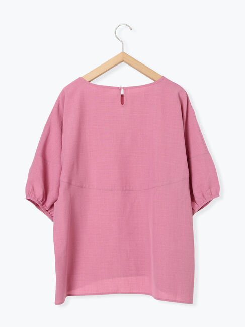 Samansa Mos2 blue「リネンタッチバルーンスリーブブラウス」|シャツ・ブラウス|