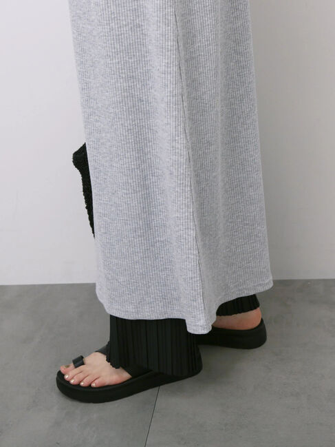 Samansa Mos2 blue「◎ヘンリーネックテレコワンピース」|ワンピース|