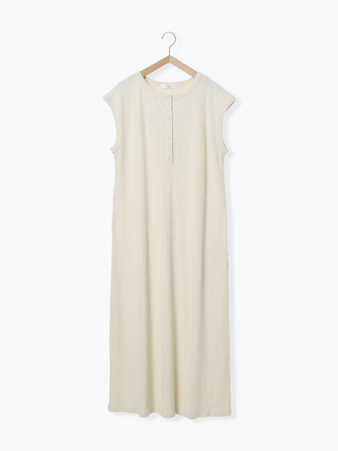 Samansa Mos2 blue「◎ヘンリーネックテレコワンピース」|ワンピース|