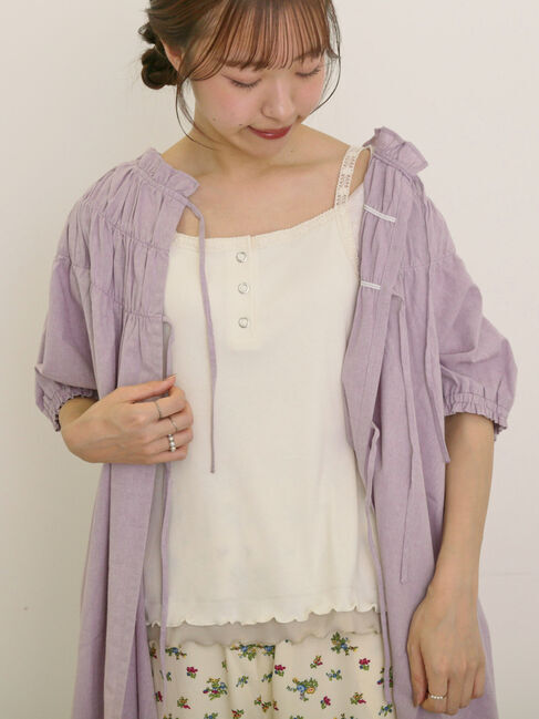 Samansa Mos2「裾レイヤード風レースキャミ」|キャミソール|