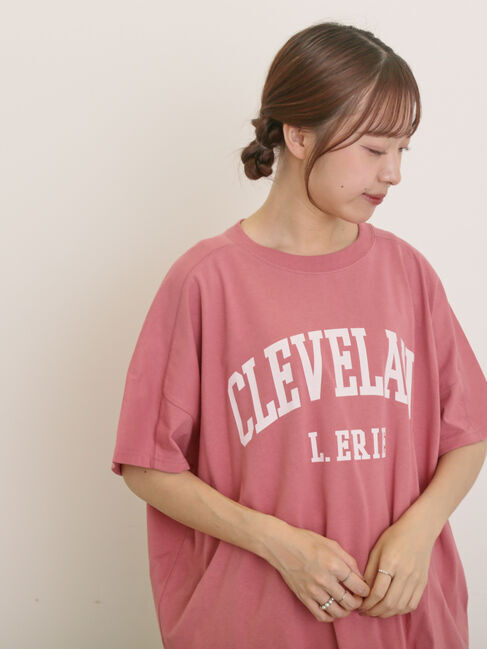 Samansa Mos2「ロゴアソートプリントゆるTシャツ」|Tシャツ・カットソー|ピンク