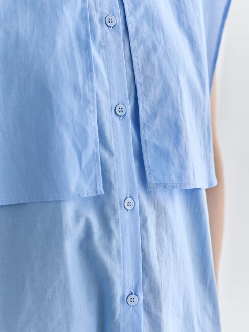Samansa Mos2 blue「ケープブラウス」|シャツ・ブラウス|