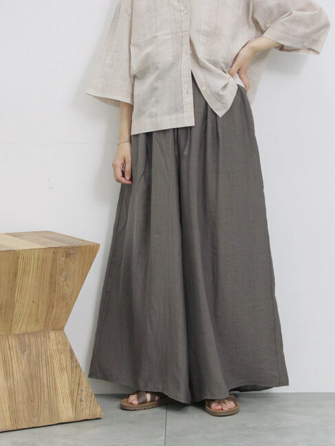 Samansa Mos2 blue「楊柳ガウチョパンツ」|その他|