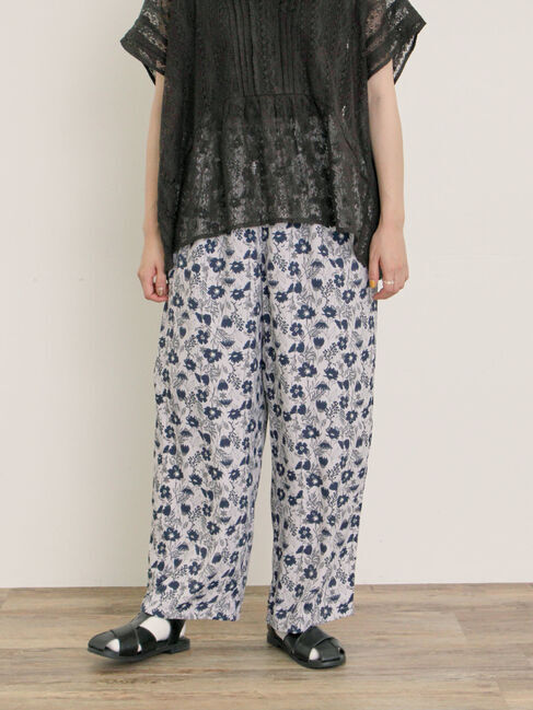 Samansa Mos2「◎花柄イージーパンツ」|その他|ネイビー