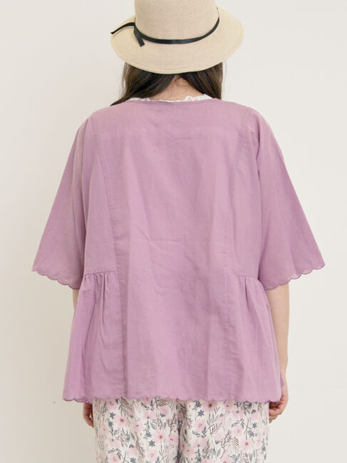 Samansa Mos2「◎裾スカラップブラウス」|シャツ・ブラウス|