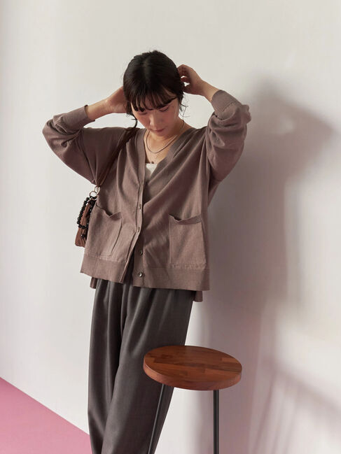 Samansa Mos2 blue「マルチスタイルVネックカーディガン」|カーディガン|