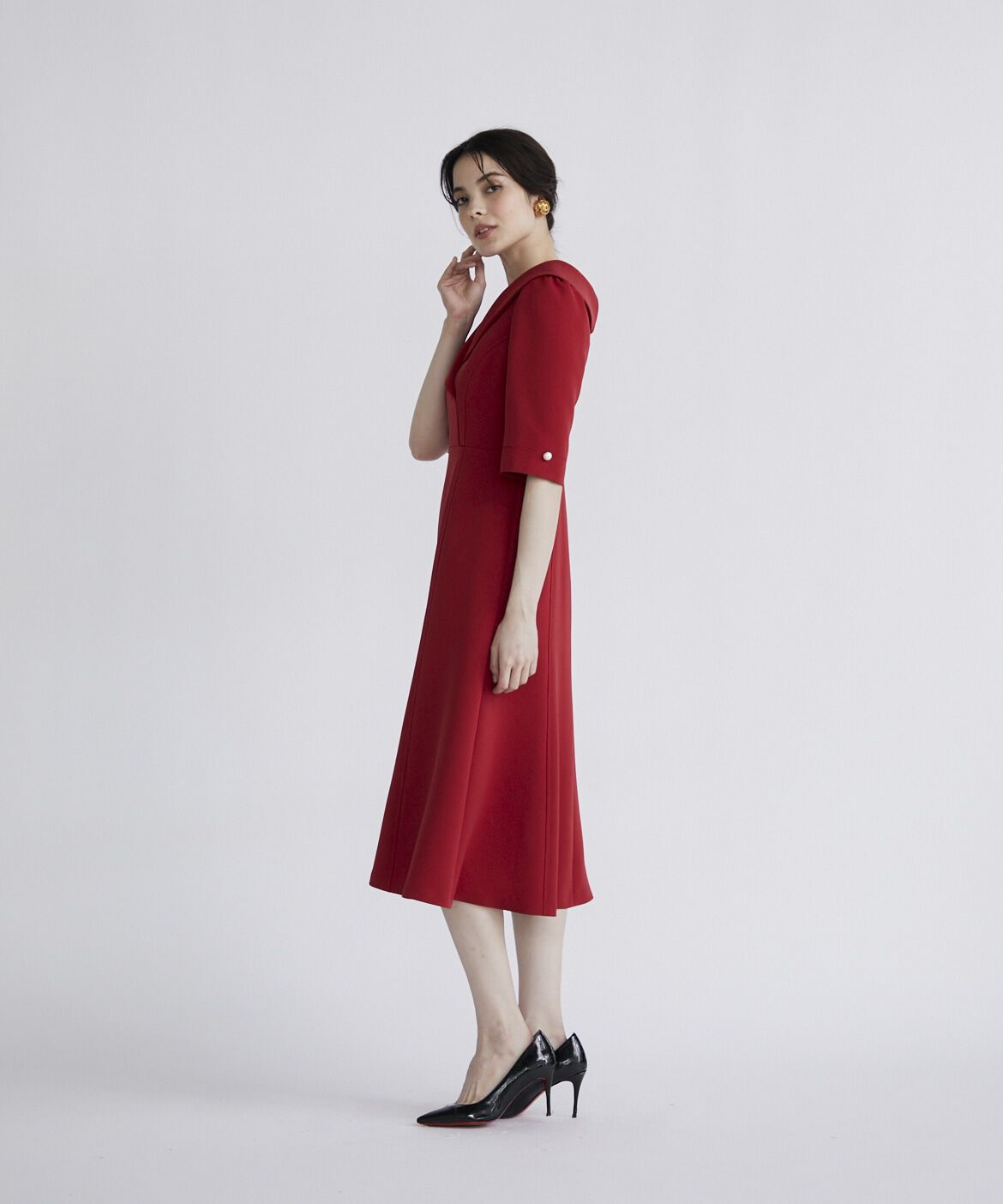 Maglie le cassetto「《M Maglie le cassetto》ショールカラーワンピース」|ワンピース|