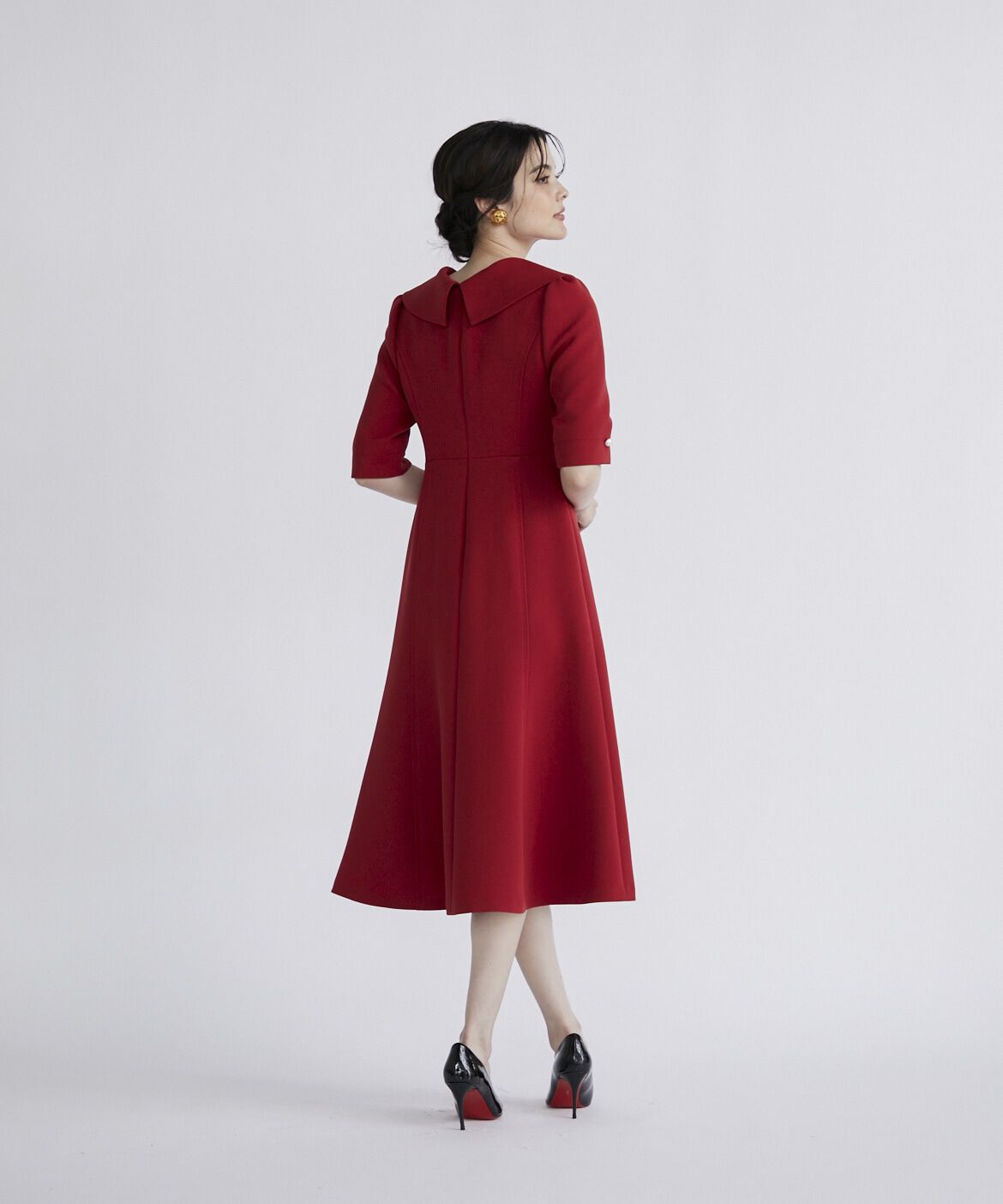 Maglie le cassetto「《M Maglie le cassetto》ショールカラーワンピース」|ワンピース|