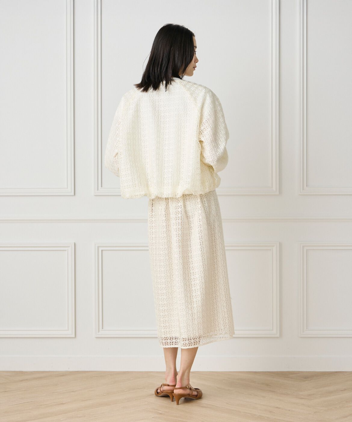 INED「《大きいサイズ》ラグランレースブルゾン」|その他|