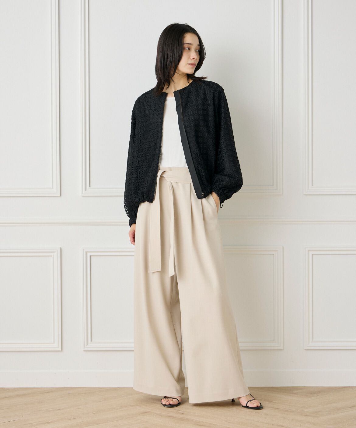 INED「《大きいサイズ》ラグランレースブルゾン」|その他|