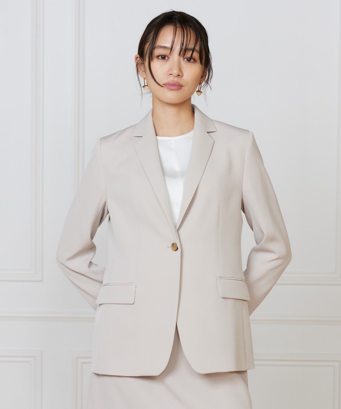INED「《大きいサイズ》テーラードジャケット」|テーラードジャケット|グレーベージ 3