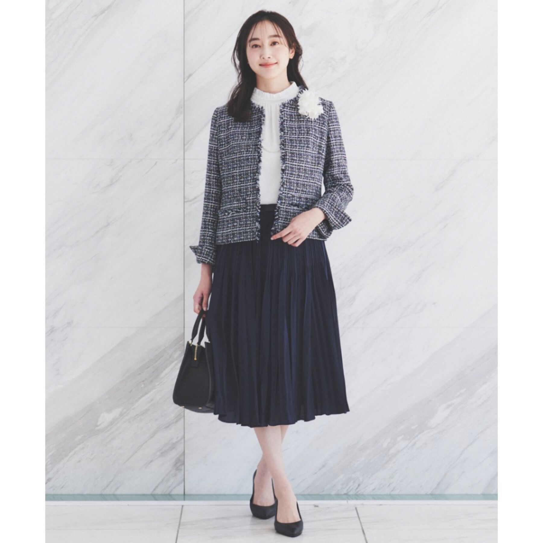 UNTITLED「【通勤】スタンドネック フリルブラウス」|シャツ・ブラウス|