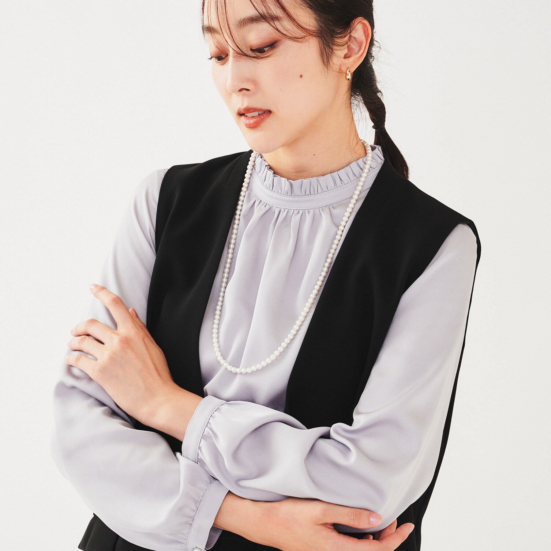 UNTITLED「【セレモニー】パール調フリークリップネックレス」|ネックレス|