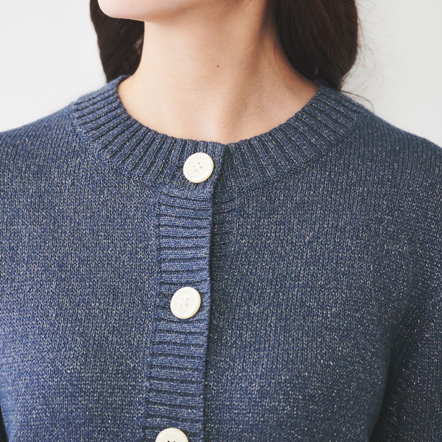 UNTITLED「【アンサンブル可能/ラメ調】コンパクトニットカーディガン」|カーディガン|