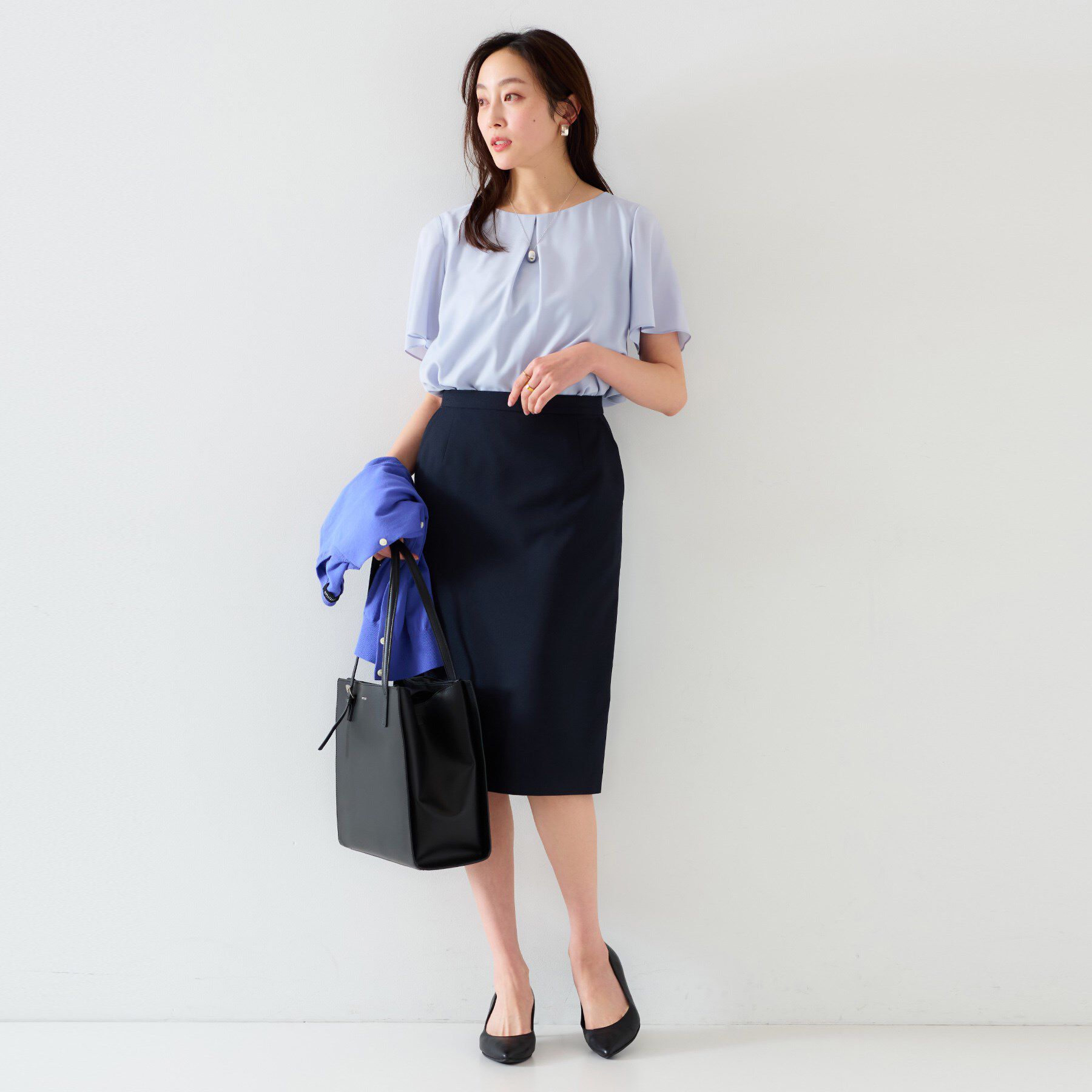 UNTITLED「【通勤／二の腕カバー】フロントタックブラウス」|シャツ・ブラウス|