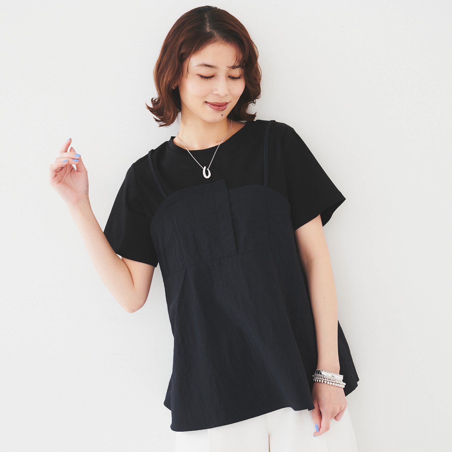 UNTITLED「【洗える/Tシャツ】ビスチェドッキングプルオーバー」|Tシャツ・カットソー|