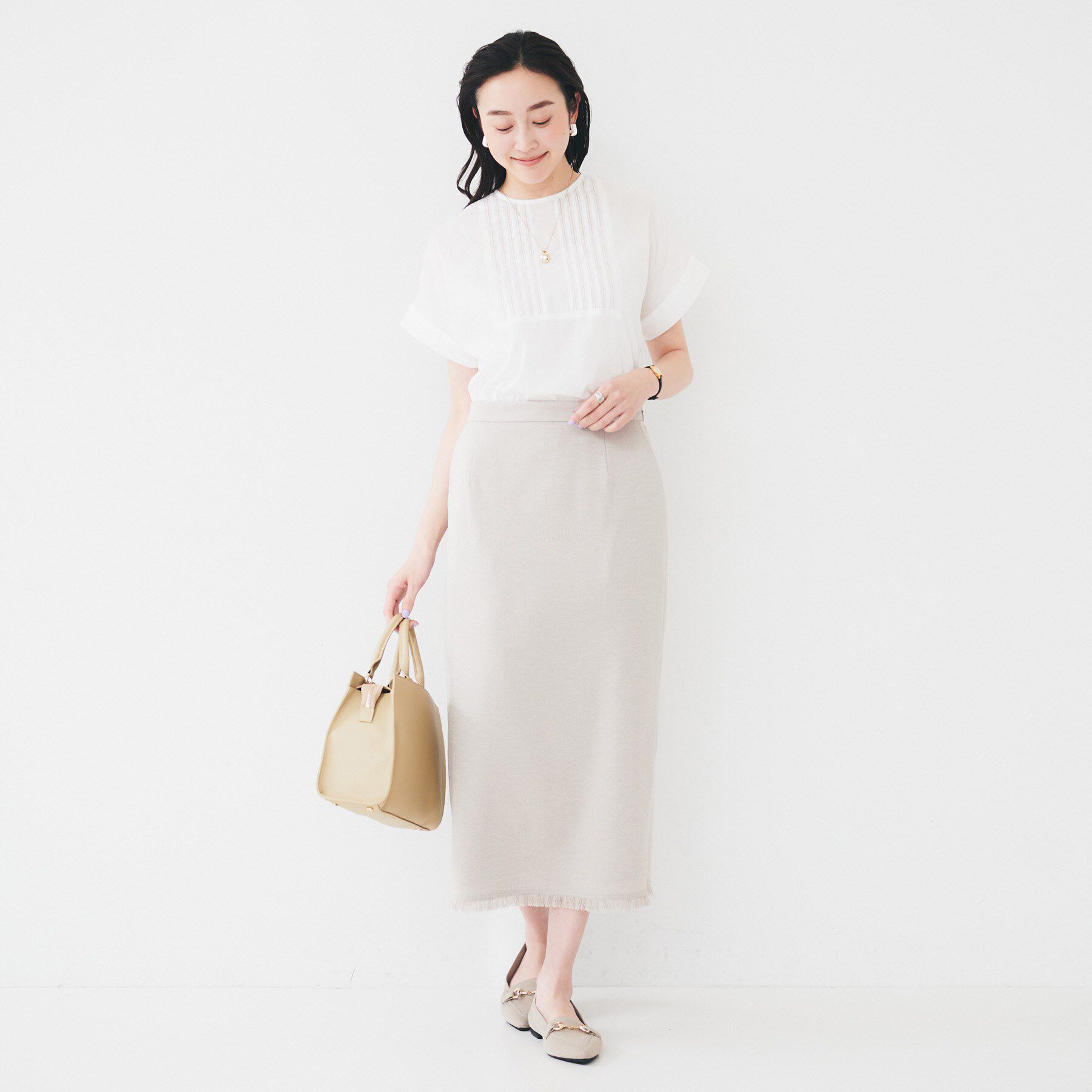 UNTITLED「【洗える】コットンピンタックブラウス」|シャツ・ブラウス|