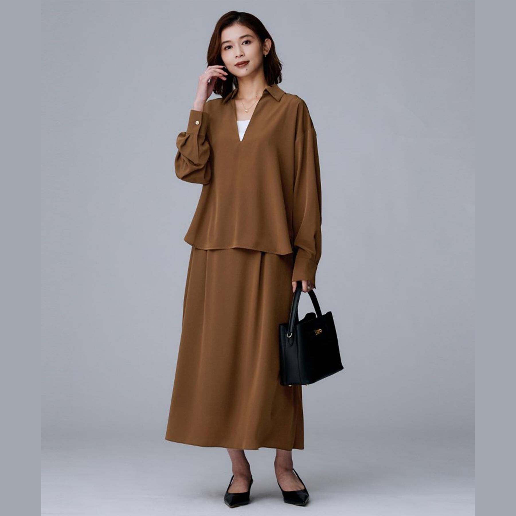 UNTITLED「【セットアップ可/後ろウエストゴム】リラクパウダースカート」|スカート|