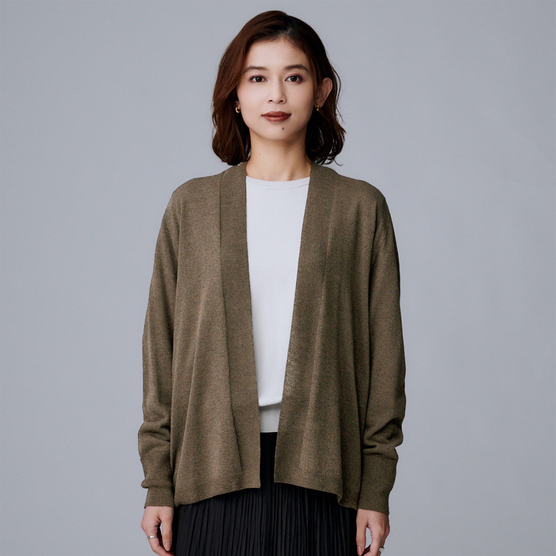 UNTITLED「【きれいめ羽織り/オフィス】釦レスカーディガン」|カーディガン|