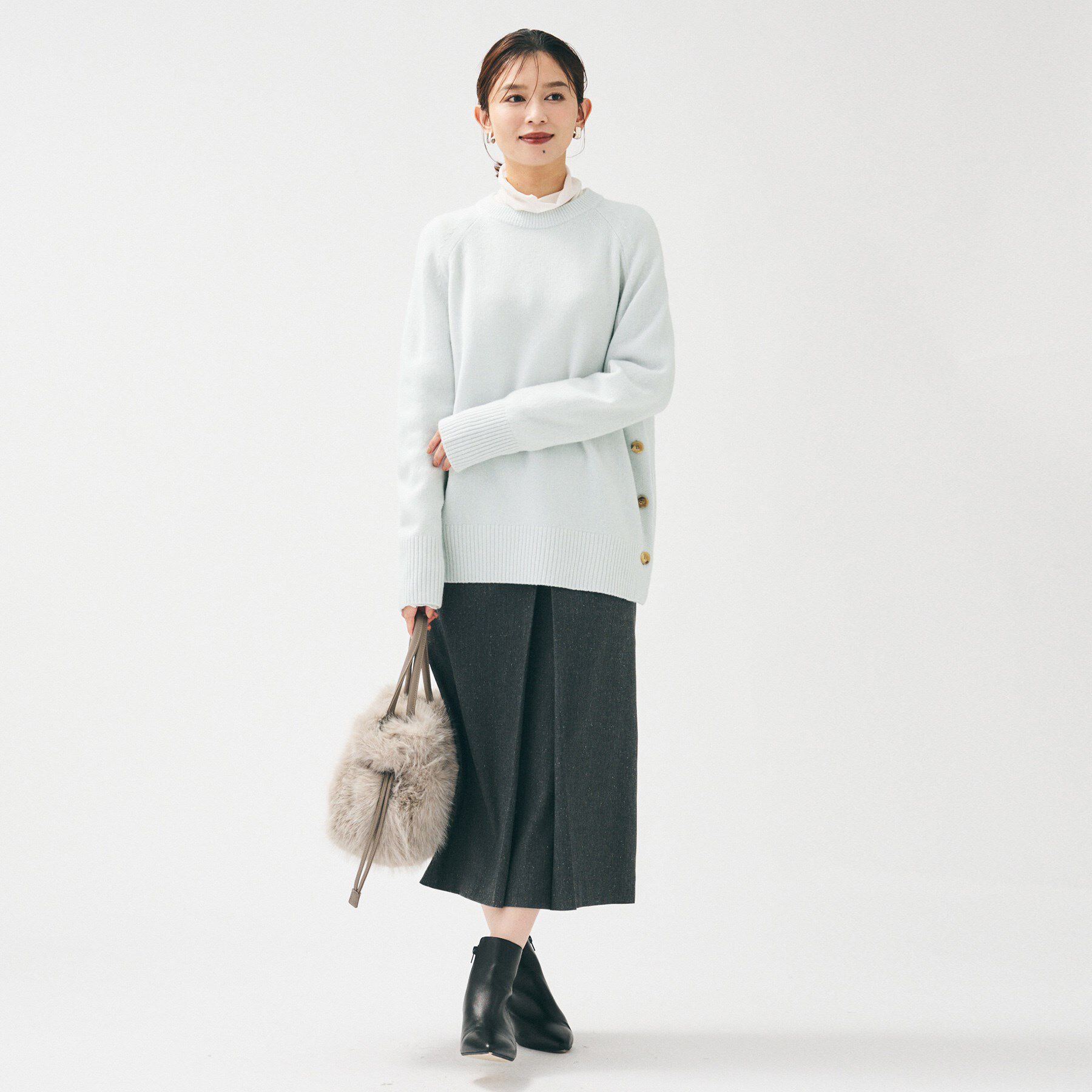 UNTITLED「【重ね着もおすすめ/洗える】ウールカシミヤ クルーネックニット」|ニット・セーター|