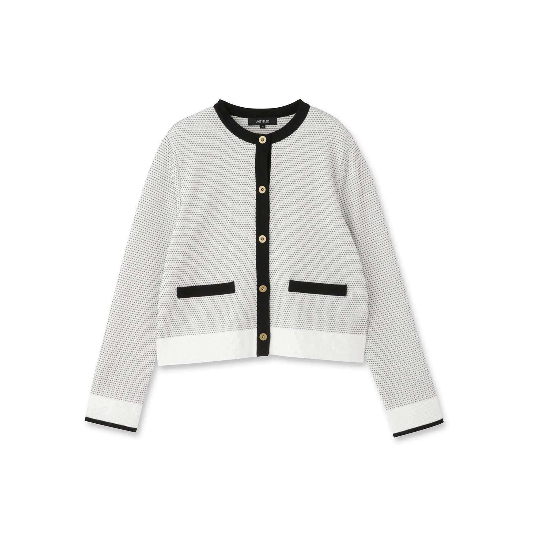 UNTITLED「【セットアップ可/ツイード風】配色ハイゲージニットカーディガン」|カーディガン|