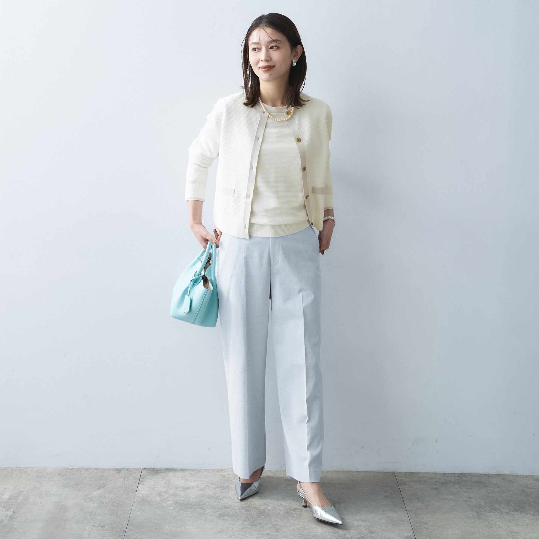 UNTITLED「【セットアップ可/ツイード風】配色ハイゲージニットカーディガン」|カーディガン|