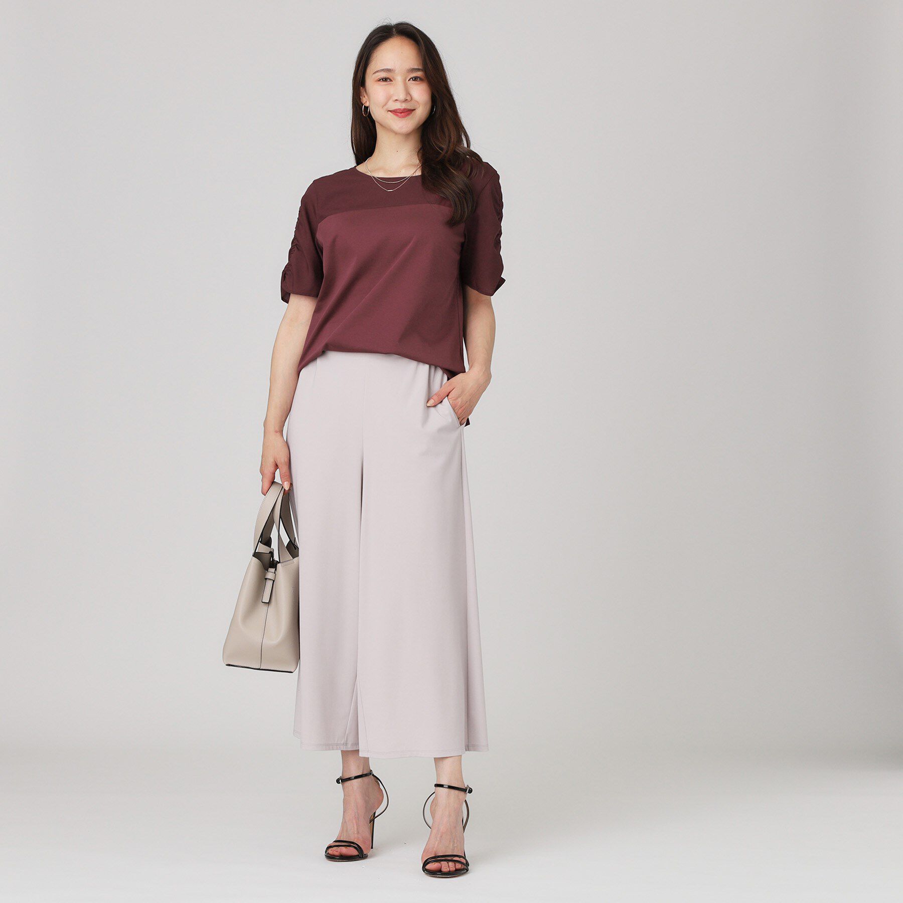 COUP DE CHANCE「【手洗い可／日本製】異素材組合せのジャージトップス」|Tシャツ・カットソー|