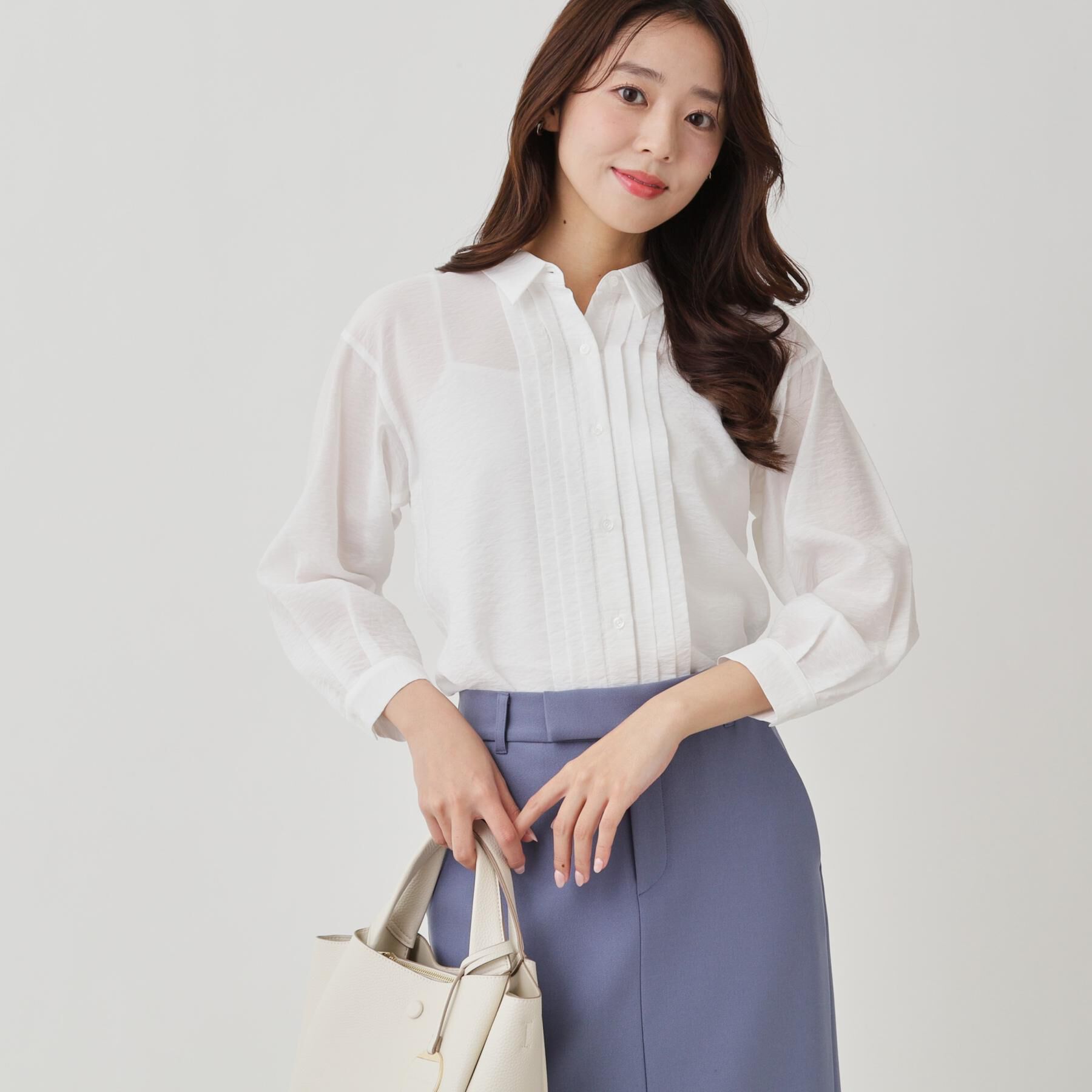 COUP DE CHANCE「【手洗い可】タックデザインブラウス」|シャツ・ブラウス|