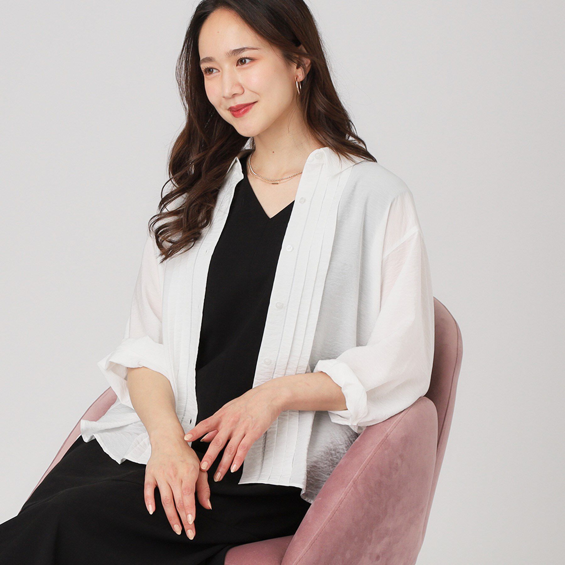 COUP DE CHANCE「【手洗い可】タックデザインブラウス」|シャツ・ブラウス|