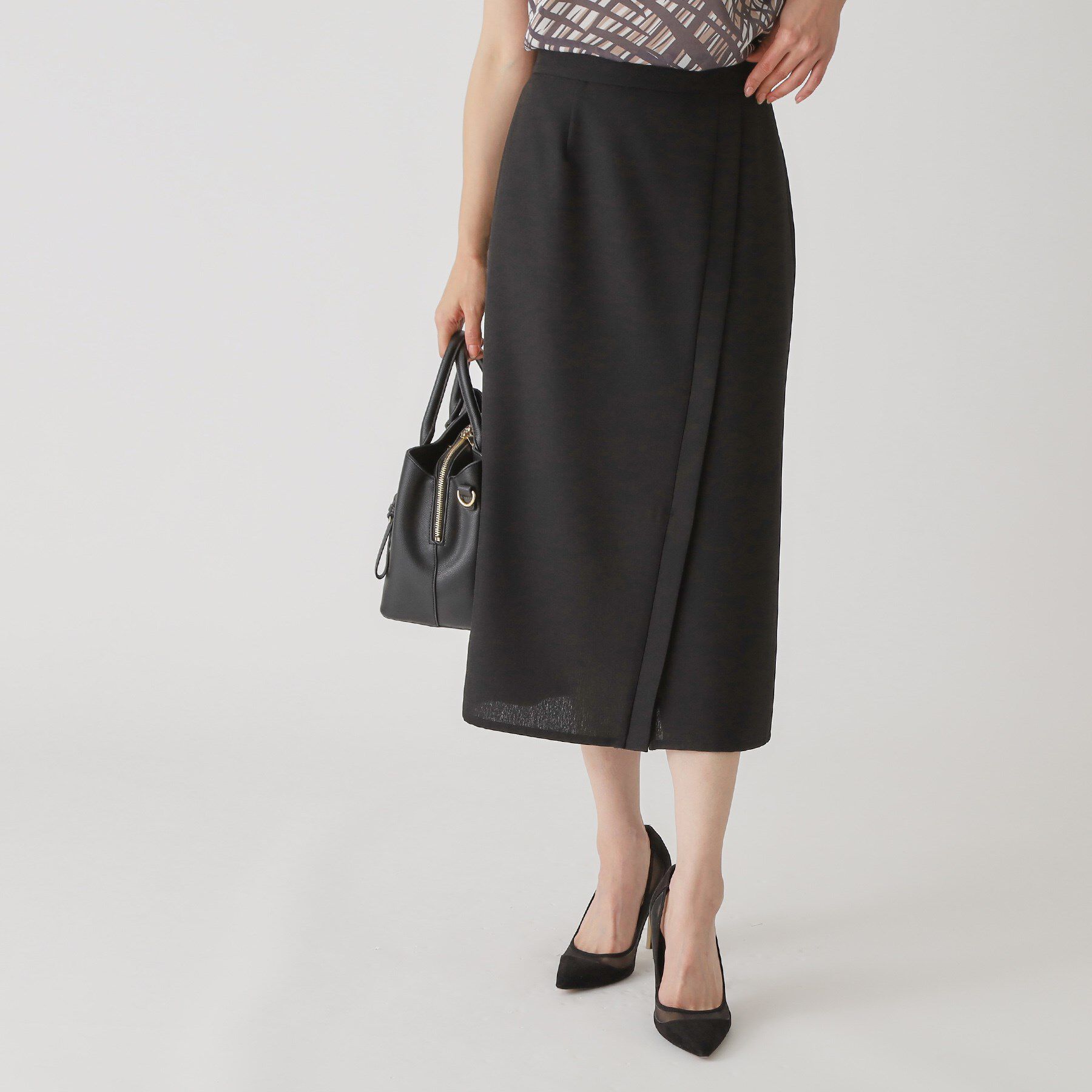 COUP DE CHANCE「【手洗い可／日本製】きれいめデザインタイトスカート」|スカート|ブラック(019)