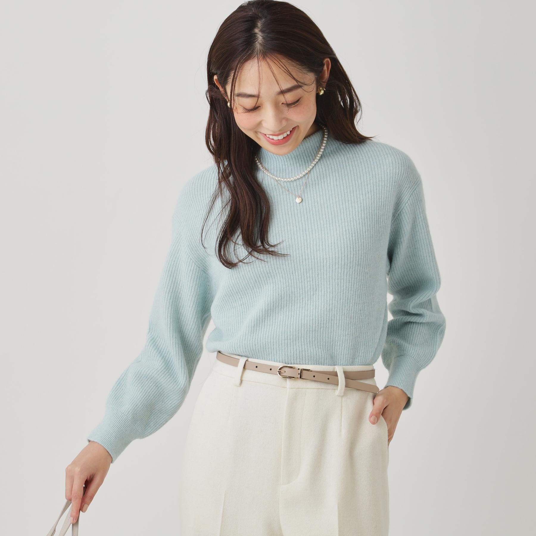 COUP DE CHANCE「【ヘアリー感／軽い】モックネックニット」|ニット・セーター|