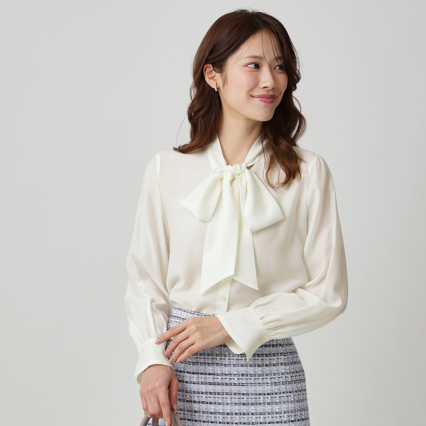 COUP DE CHANCE「【手洗い可／日本製】シアーリボンブラウス」|シャツ・ブラウス|
