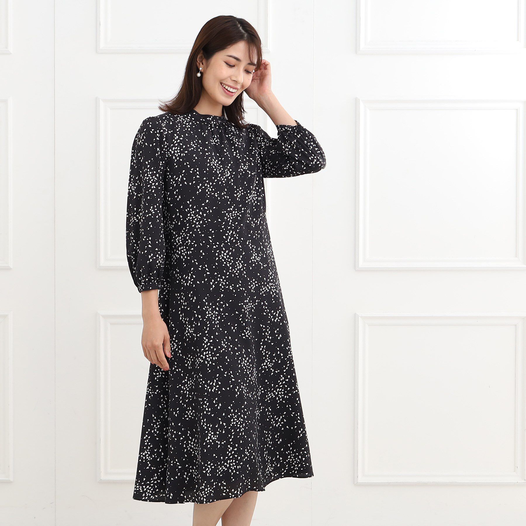 Reflect「【フォーマル/マシンウォッシュ可】フラワープリントワンピース」|ワンピース|