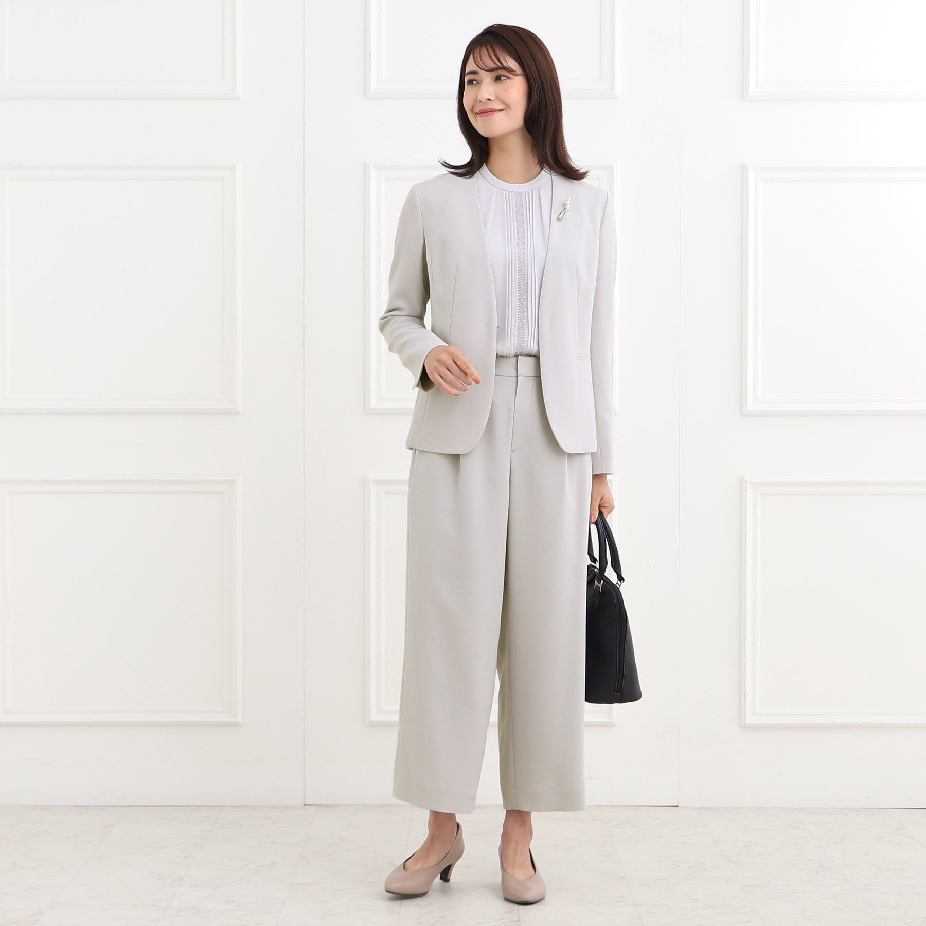 Reflect「【フォーマル/洗える/セットアップ可】タック入りワイドパンツ」|その他|