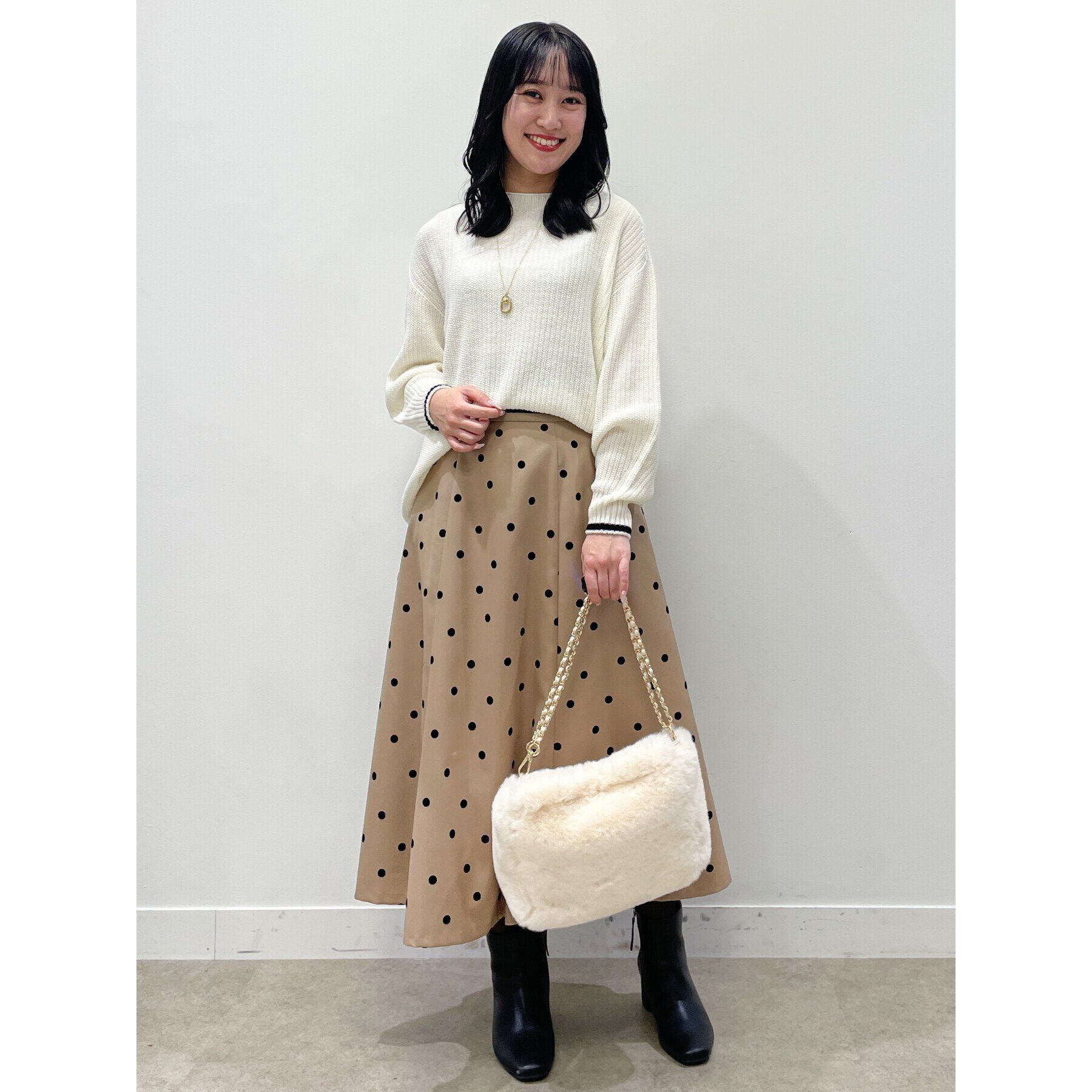 Reflect「ドットプリントフレアスカート」|スカート|