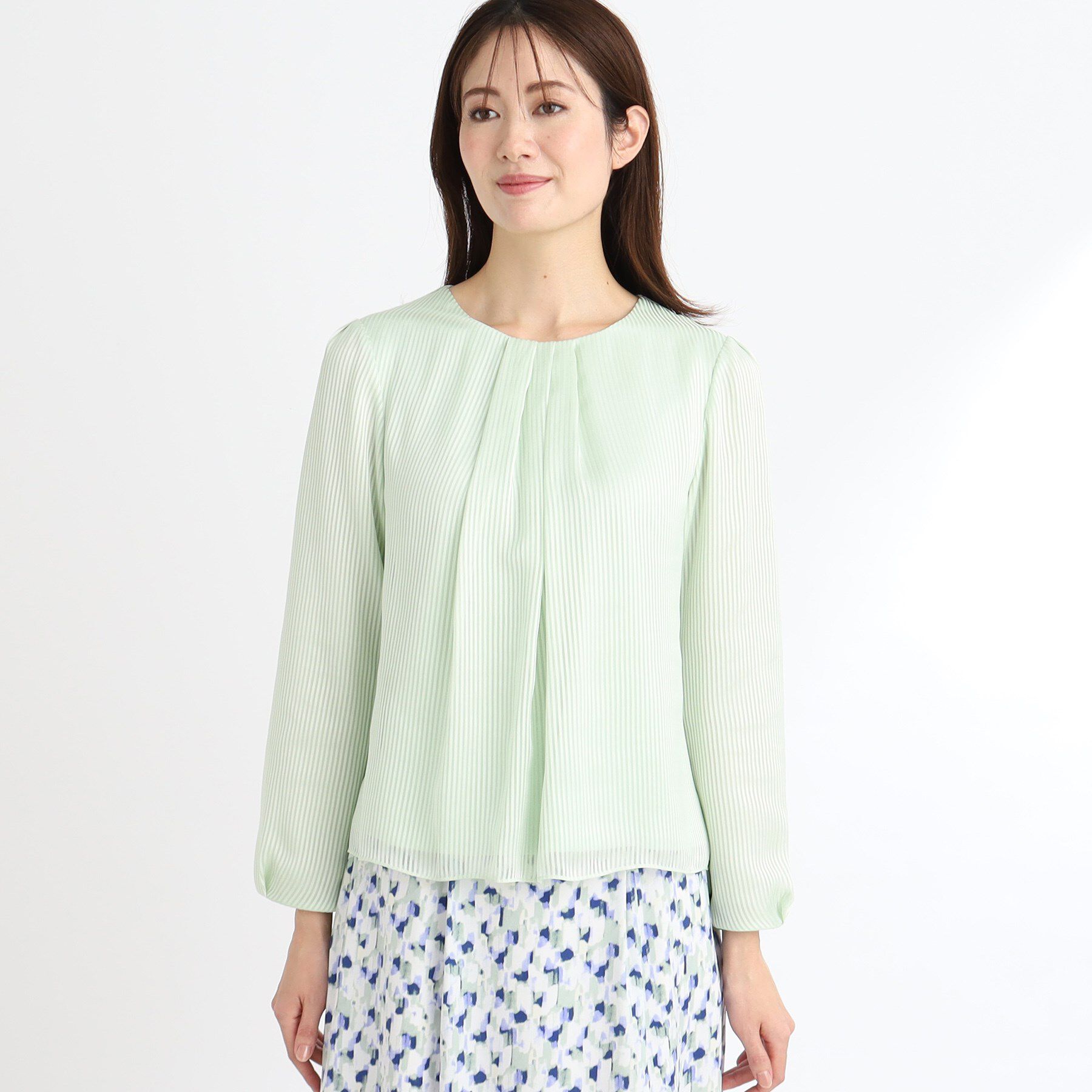 Reflect「【手洗い可】シアーシャドーストライプブラウス」|シャツ・ブラウス|