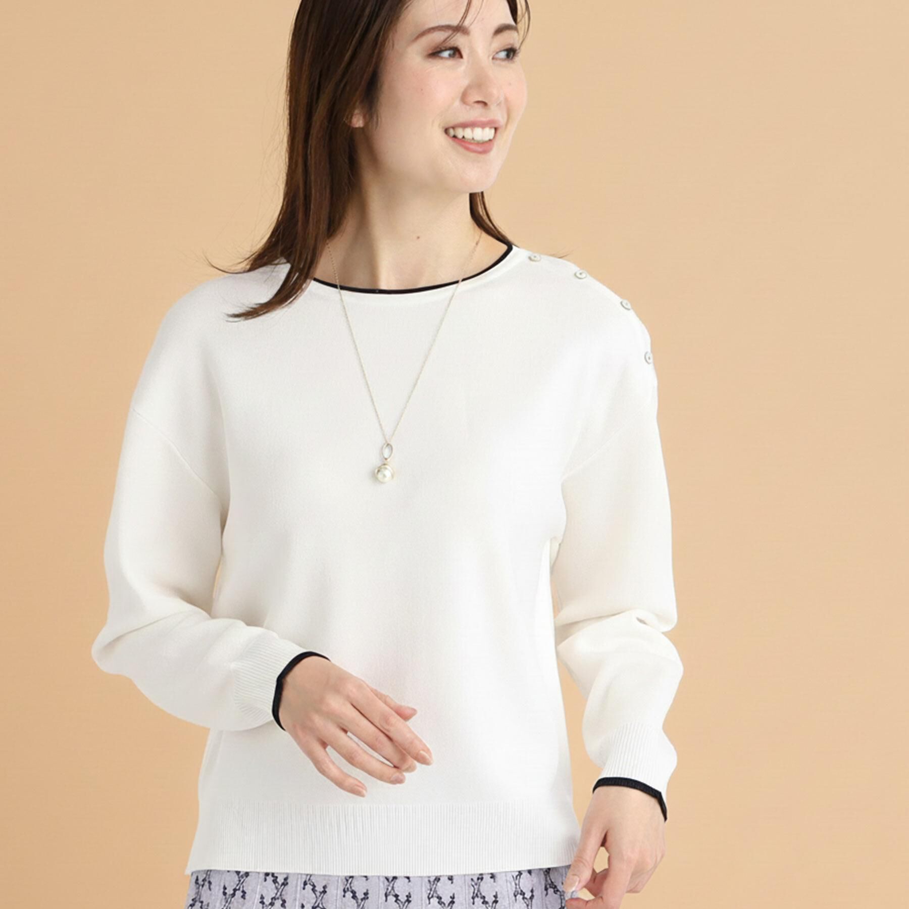 Reflect「【WEB限定カラーあり／セットアップ可】ダブルジャカードニット」|ニット・セーター|オフホワイト(503