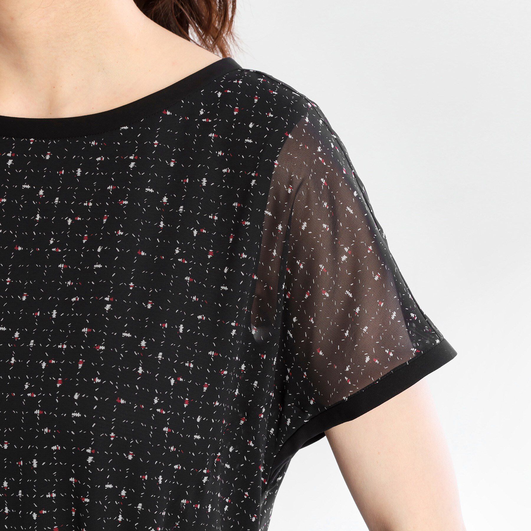 Reflect「【WEB先行カラーあり／マシンウォッシュ可／ナローベルト付き】オフボディツイードチェックワンピース」|ワンピース|