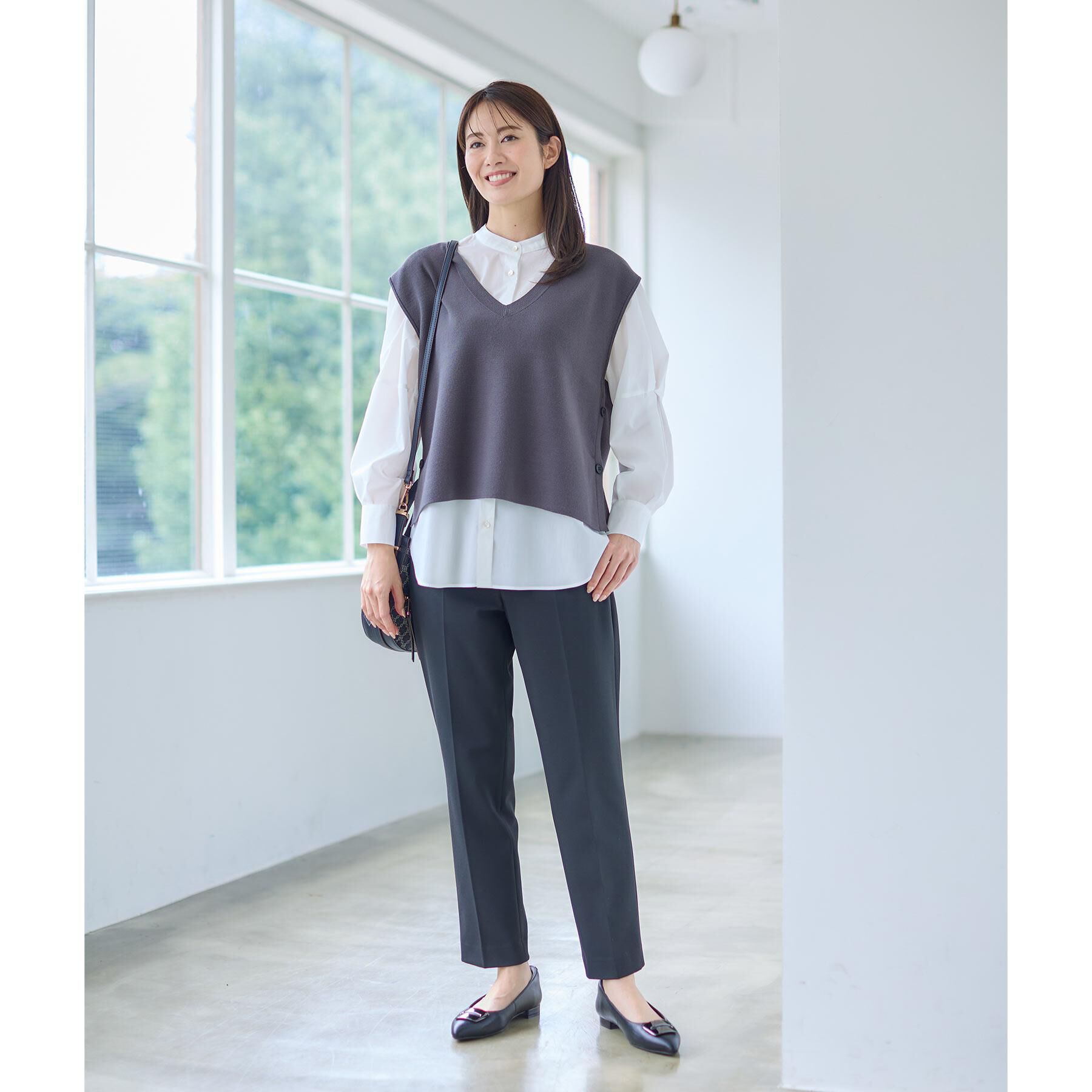 Reflect「【さらっと一枚で決まる／重ね着にもおすすめ◎】タックスリーブシャツブラウス」|シャツ・ブラウス|