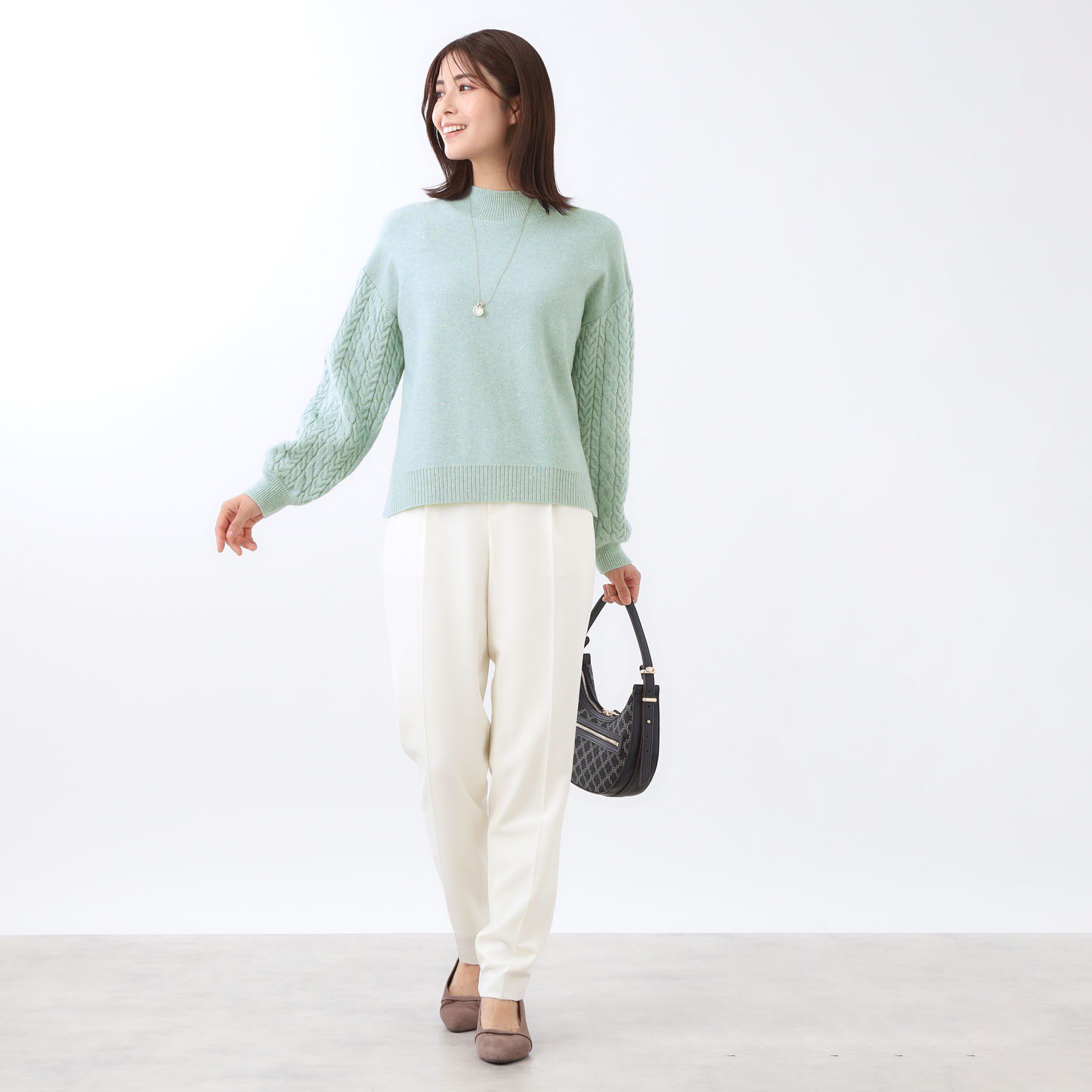 Reflect「【一枚で着映え◎／ゆったりシルエット】ラメ&times;スパンコールウール混ニット」|ニット・セーター|