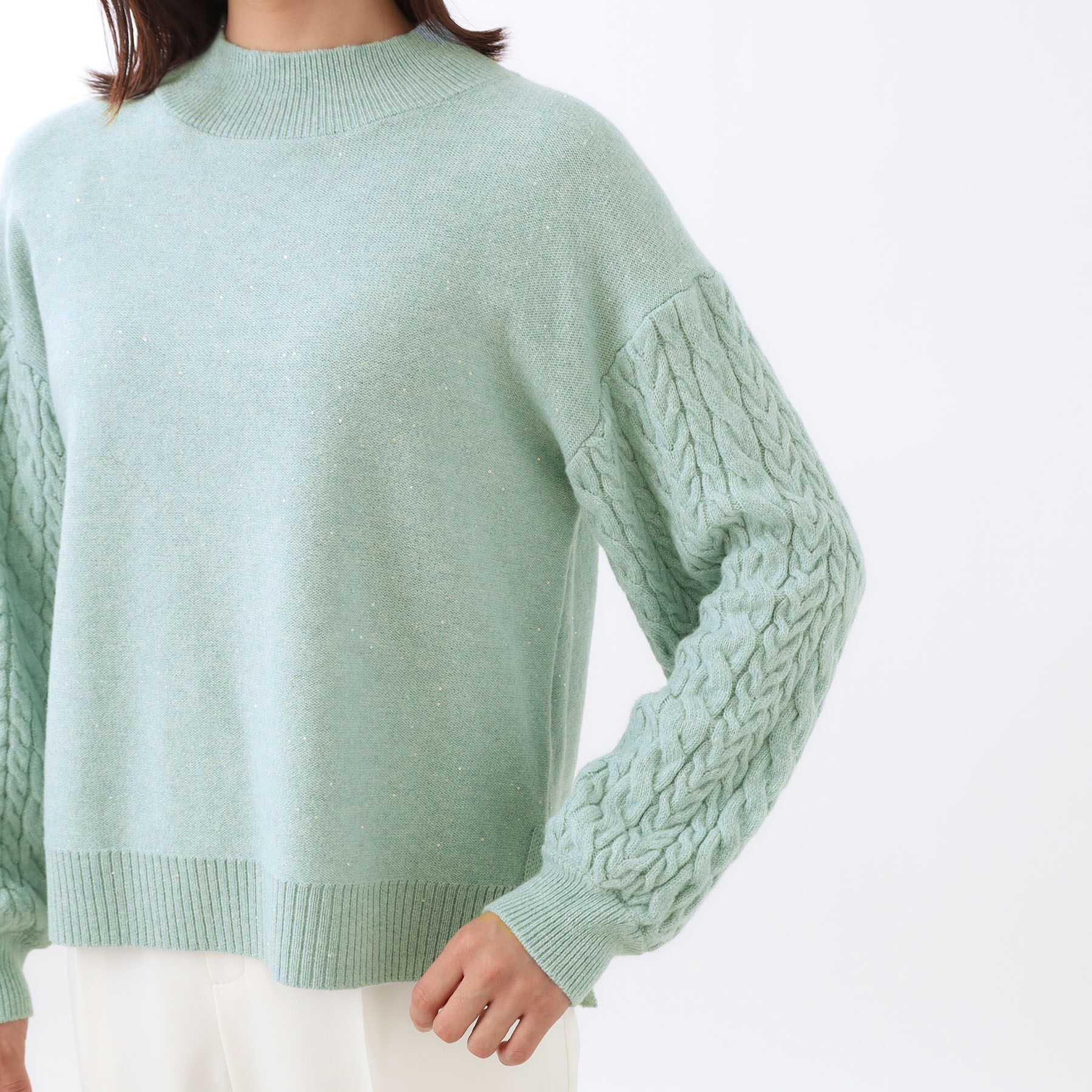 Reflect「【一枚で着映え◎／ゆったりシルエット】ラメ&times;スパンコールウール混ニット」|ニット・セーター|