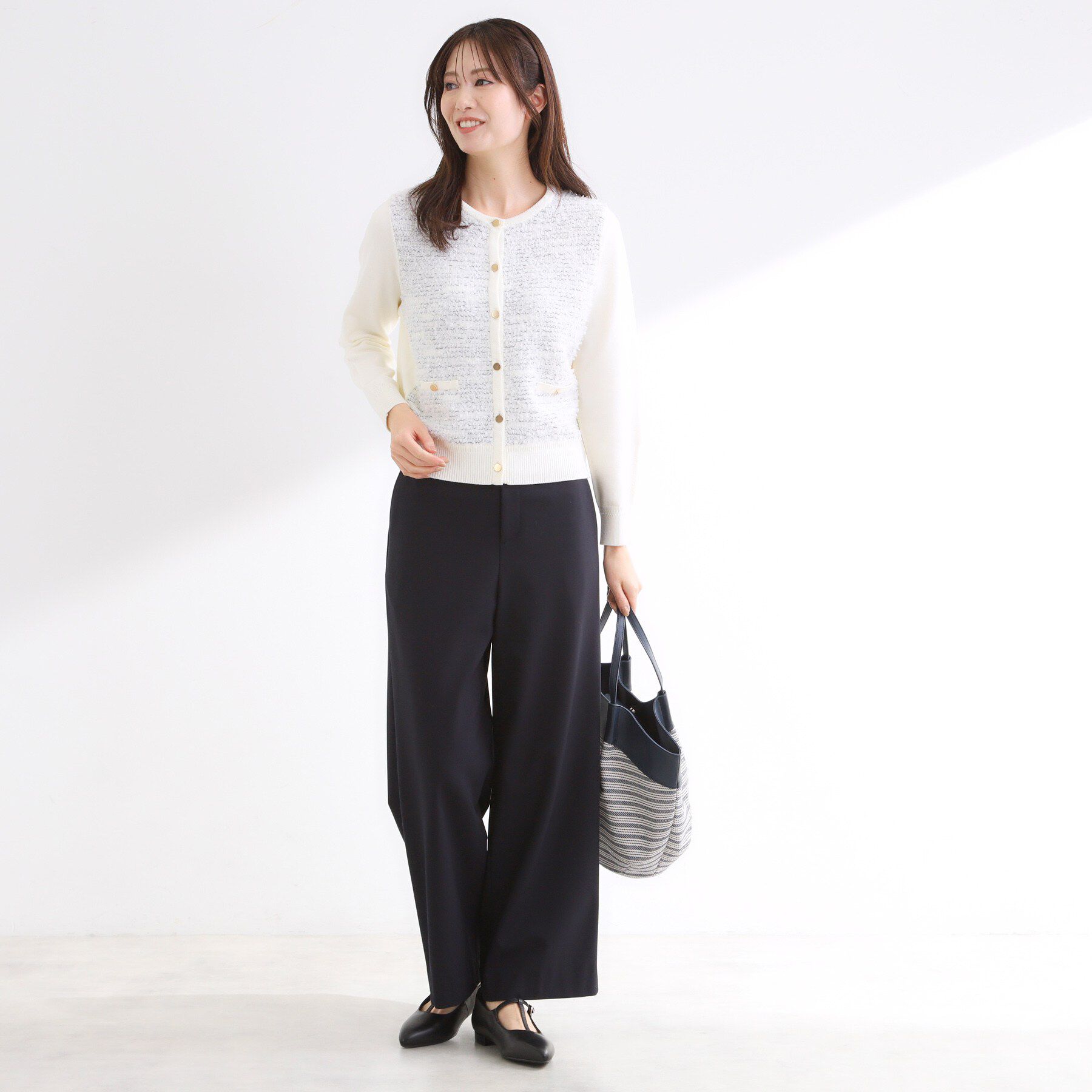 Reflect「【着映え◎】ツイード風ニットカーディガン」|カーディガン|