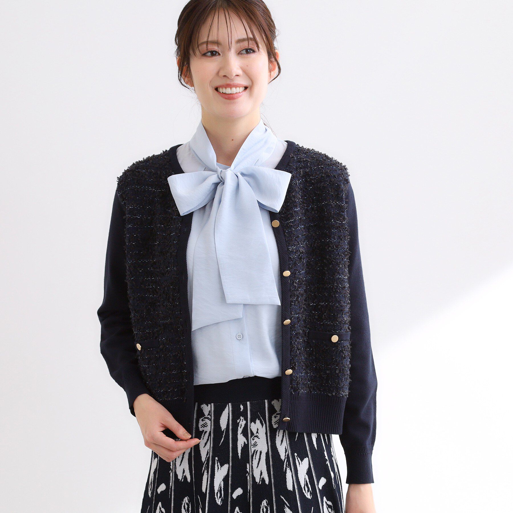 Reflect「【着映え◎】ツイード風ニットカーディガン」|カーディガン|