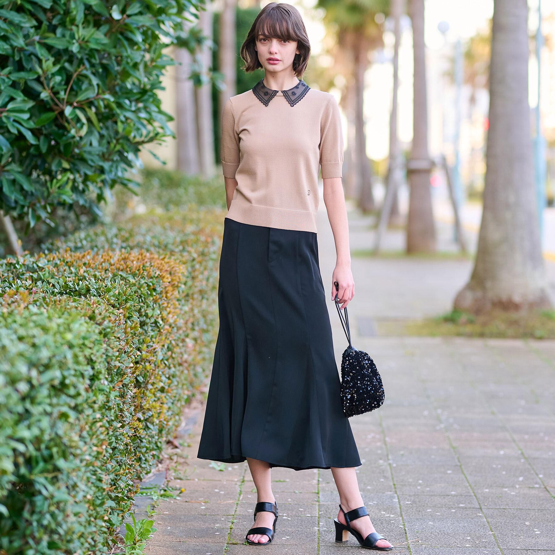 DRESSTERIOR「【洗える／2WAY】エンブロイダリーカラーニット」|ニット・セーター|