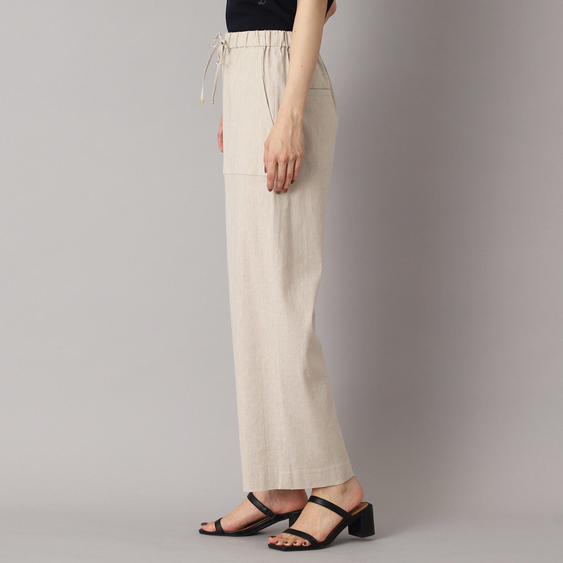 DRESSTERIOR「【接触冷感/洗える/ウエストゴム】ウォッシャブルリネンイージーワイドパンツ」|その他|