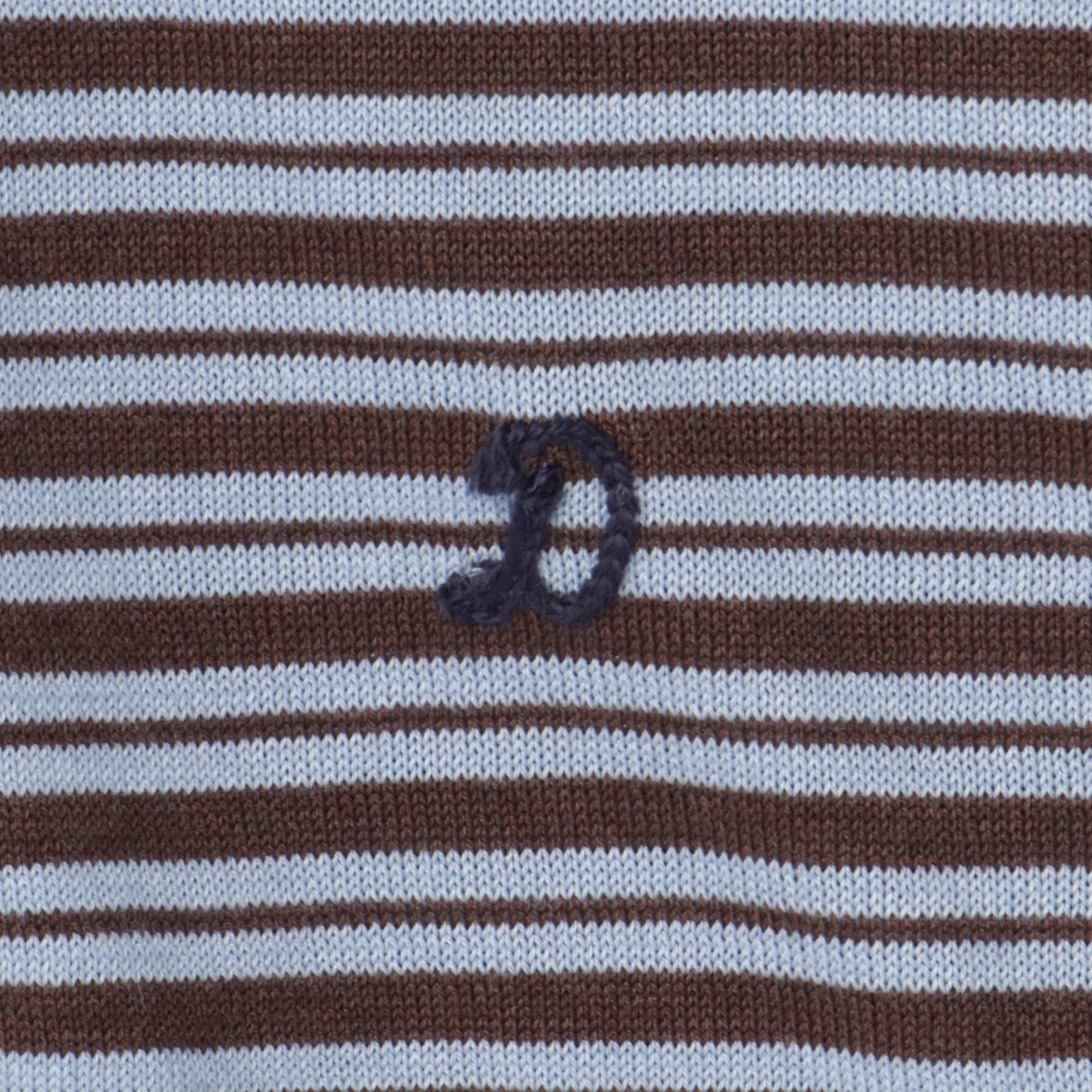 DRESSTERIOR「シルク混ボーダーハーフスリーブニットT」|ニット・セーター|