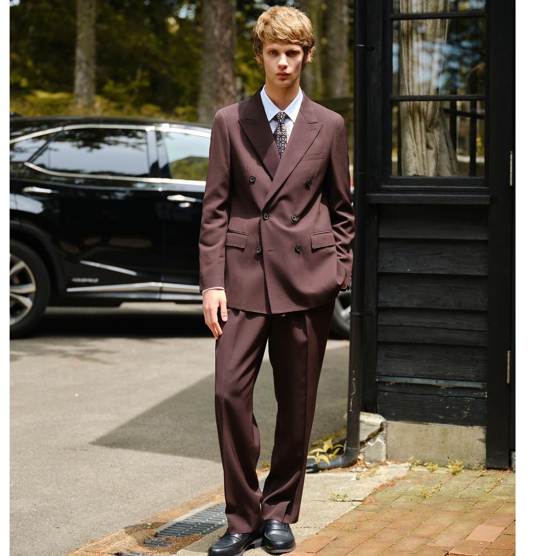 DRESSTERIOR「【セットアップ可】ブラウンツイル ツータックパンツ」|その他|