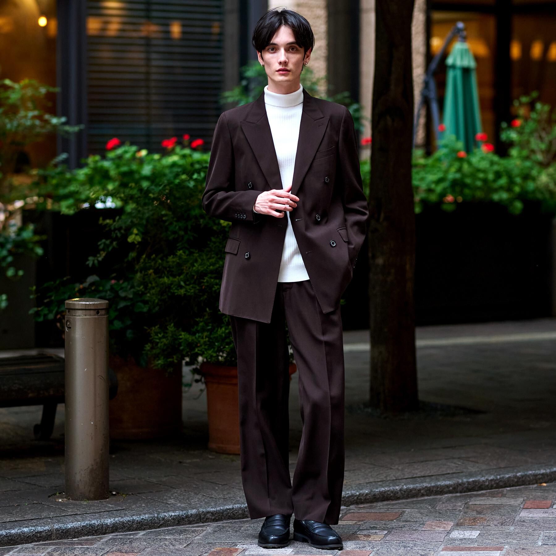 DRESSTERIOR「【セットアップ可】ブラウンツイル ツータックパンツ」|その他|