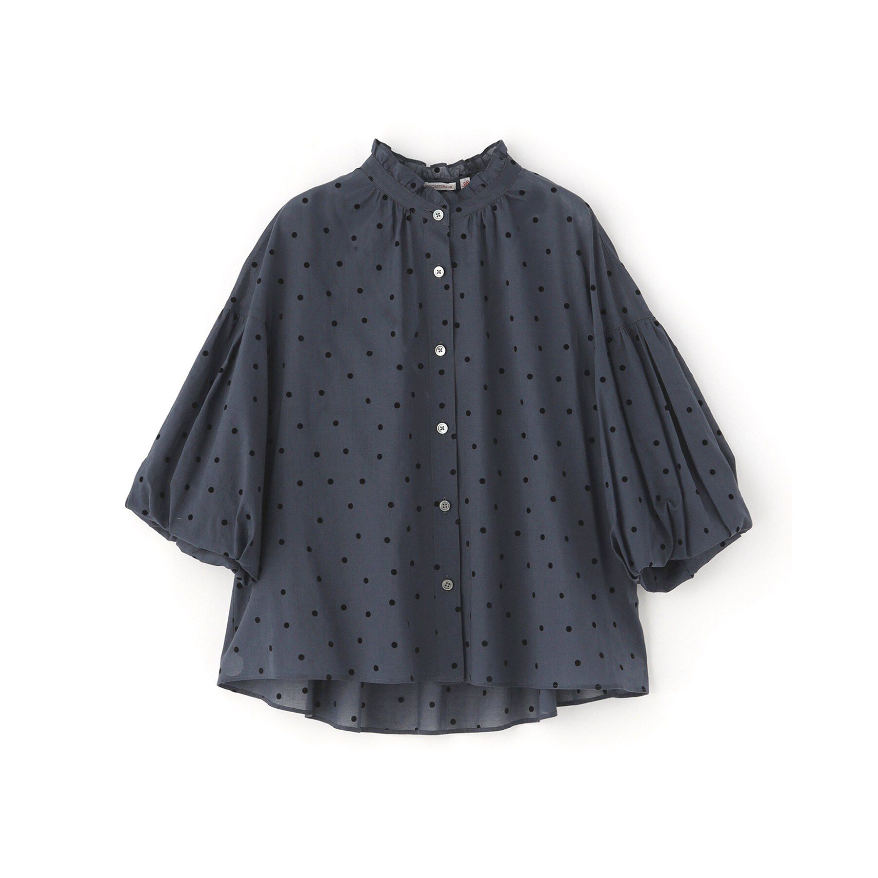 DRESSTERIOR「フロッキードット ボリュームスリーブ ブラウス」|シャツ・ブラウス|