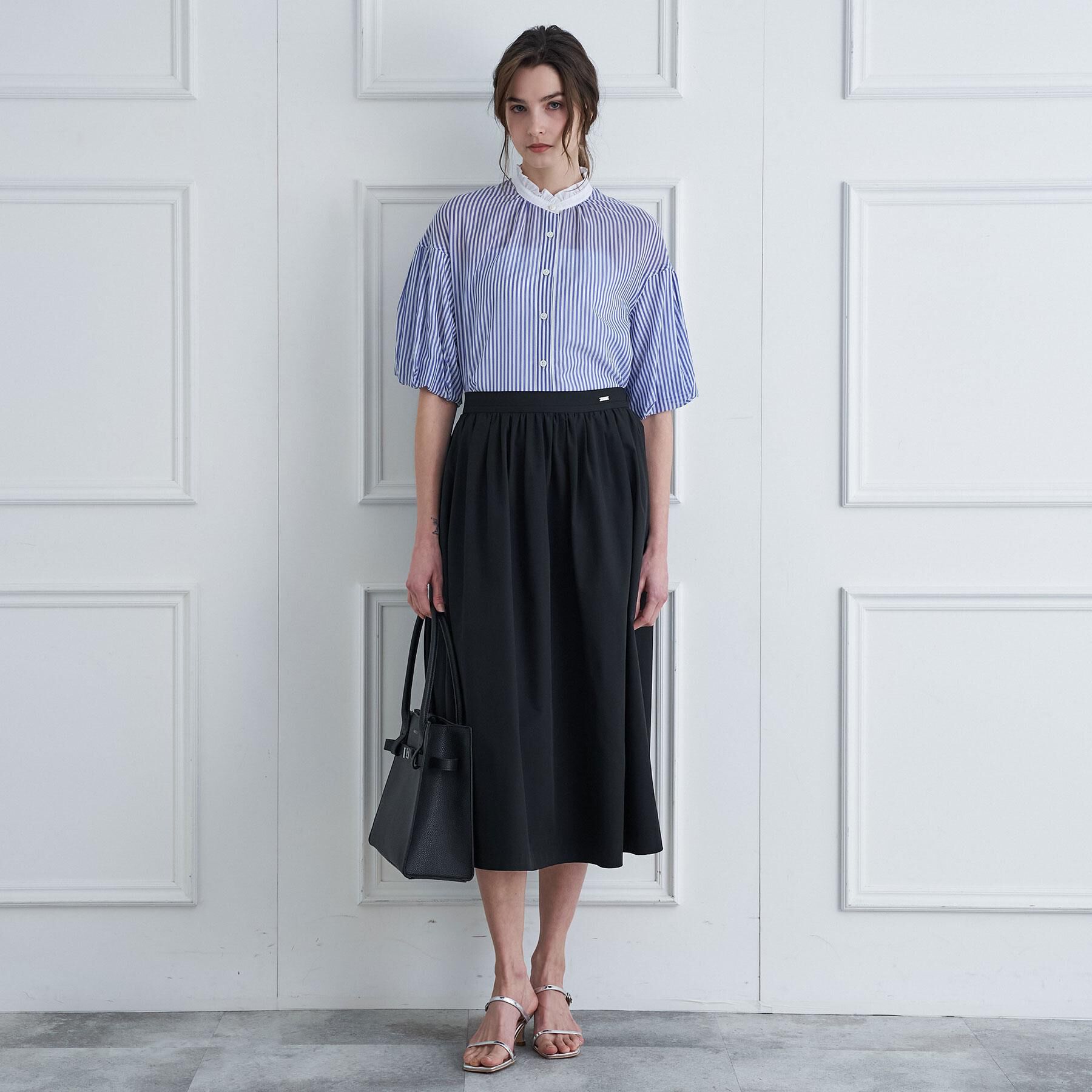 DRESSTERIOR「【otonaMUSE5月号掲載/ウォッシャブル】ロンドンストライプクレリックブラウス」|シャツ・ブラウス|